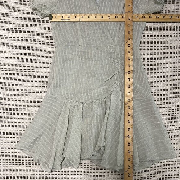 Hyfve Womens Light Green Textured Short-Sleeve Wrap Dress S Rayon/Nylon - Picture 7 of 7